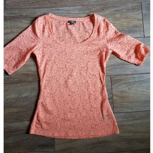 Express Coral Crochet Top